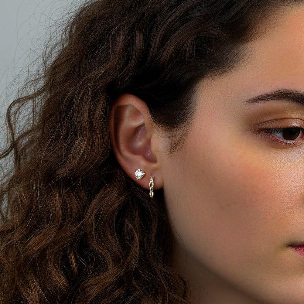 Timeless Pavé Moissanite Huggies Earrings