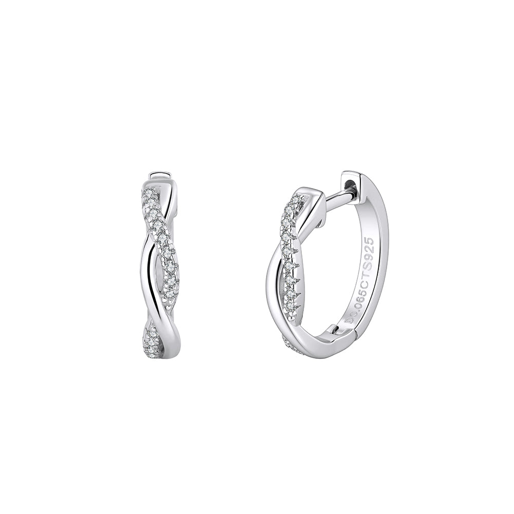 Timeless Pavé Moissanite Huggies Earrings