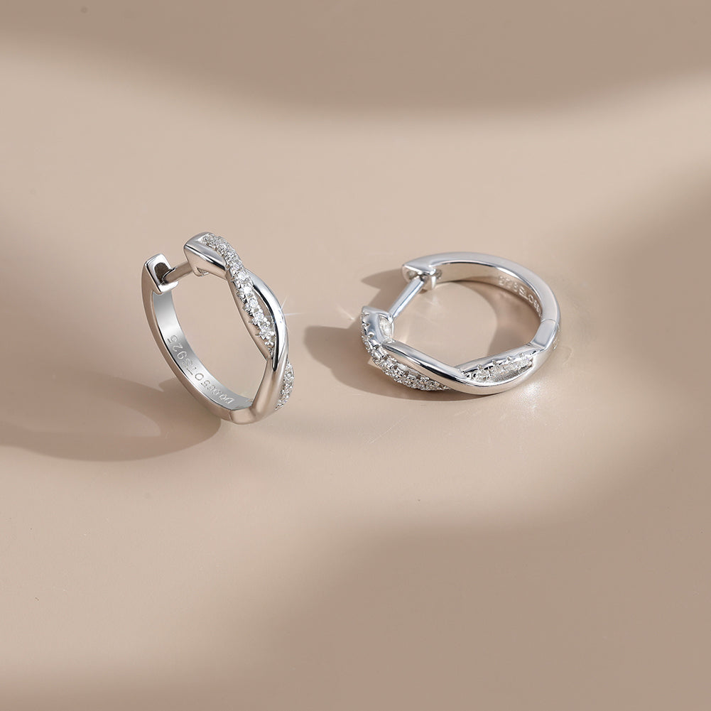 Timeless Pavé Moissanite Huggies Earrings
