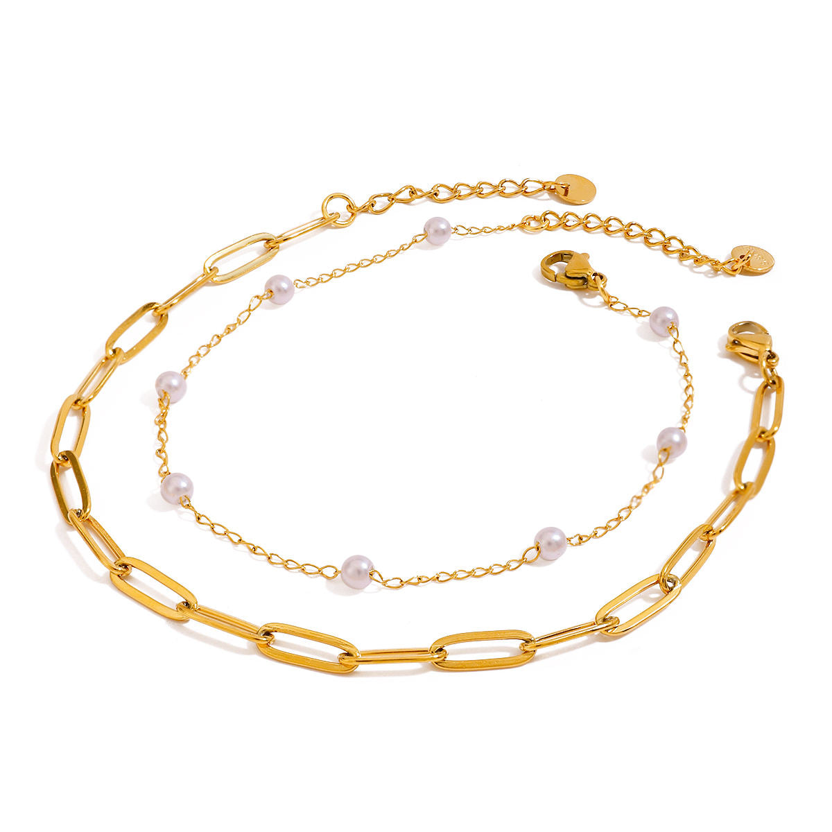 Pearl Tide Layered Anklet