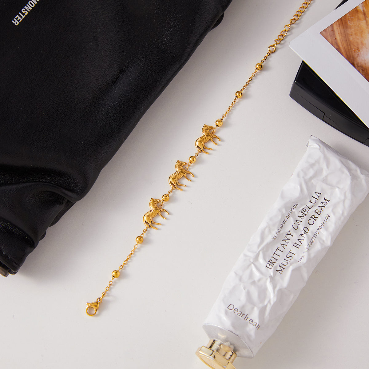 Casir – Horse CZ Bracelet, 18K Gold Finish