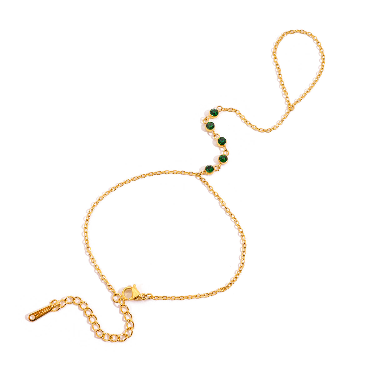 Cath – Five-Stone CZ Bracelet, 18K Gold Finish