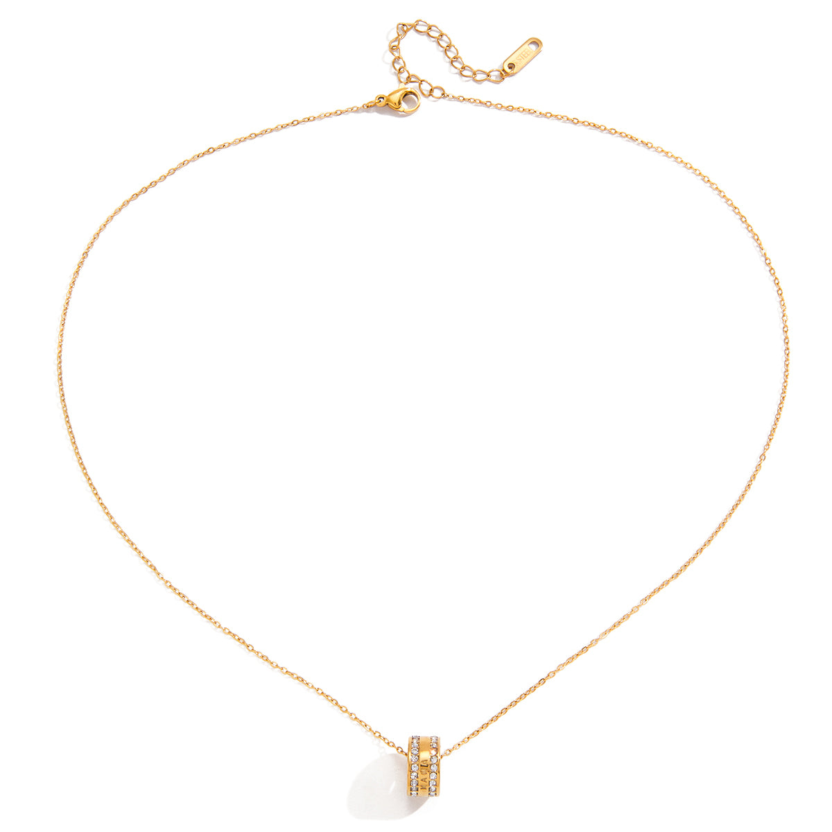 Ceona – One-Bead Heart CZ Charm Necklace, 18K Gold Finish