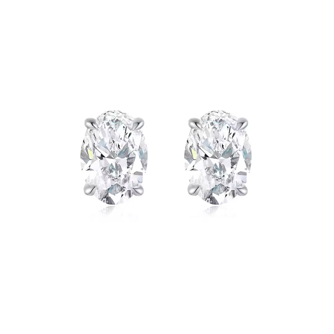 6ctw Oval-Cut Moissanite Stud Earrings
