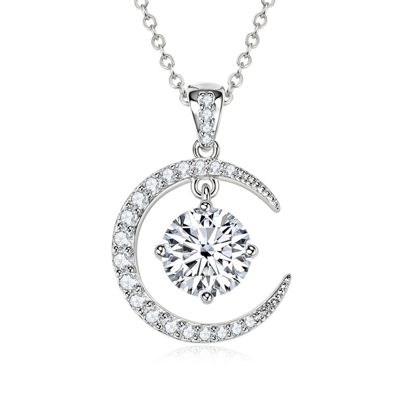 Layluna 2CT Moissanite Crescent Necklace