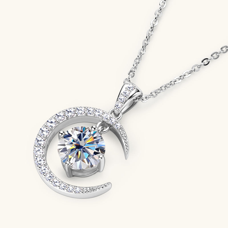 Layluna 2CT Moissanite Crescent Necklace