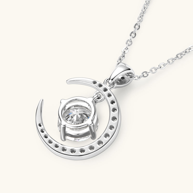 Layluna 2CT Moissanite Crescent Necklace