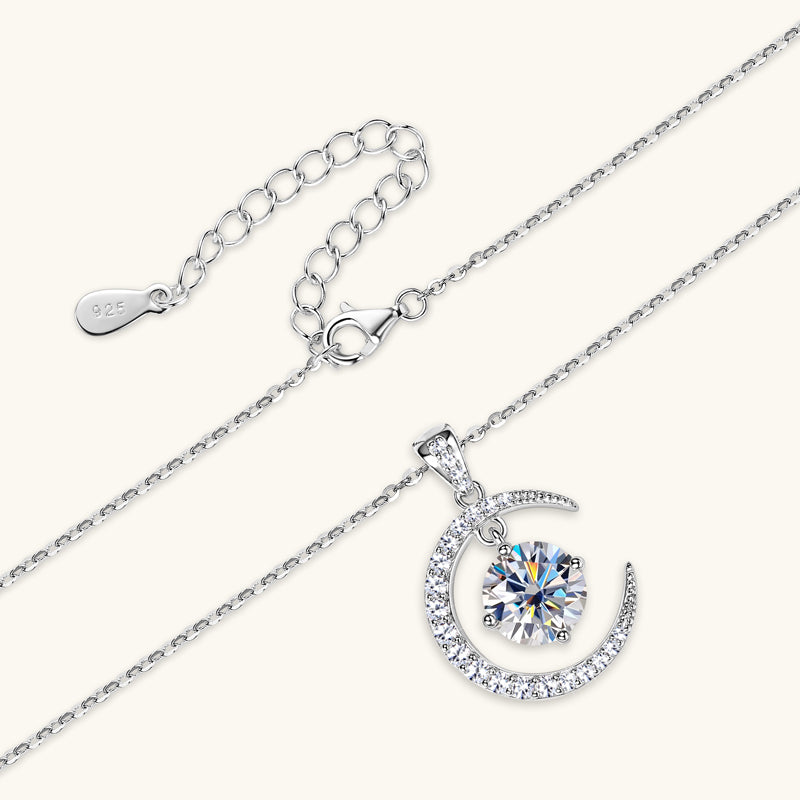 Layluna 2CT Moissanite Crescent Necklace