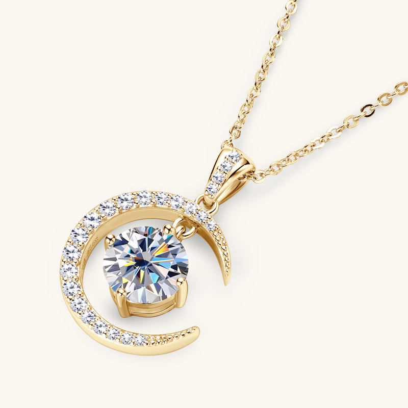 Layluna 2CT Moissanite Crescent Necklace