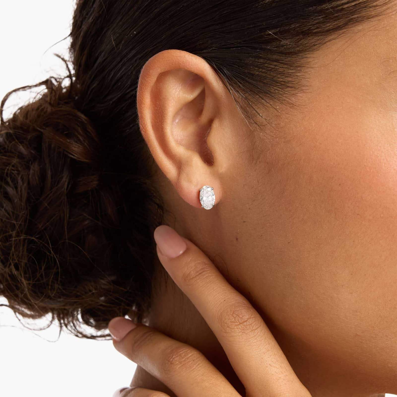 6ctw Oval-Cut Moissanite Stud Earrings