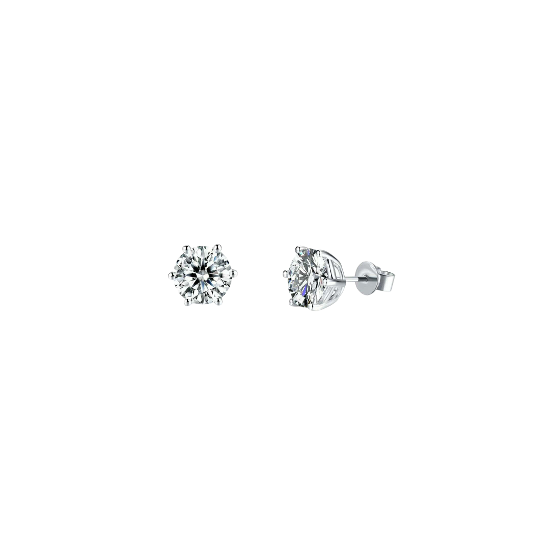 2ctw Round Moissanite Stud Earrings