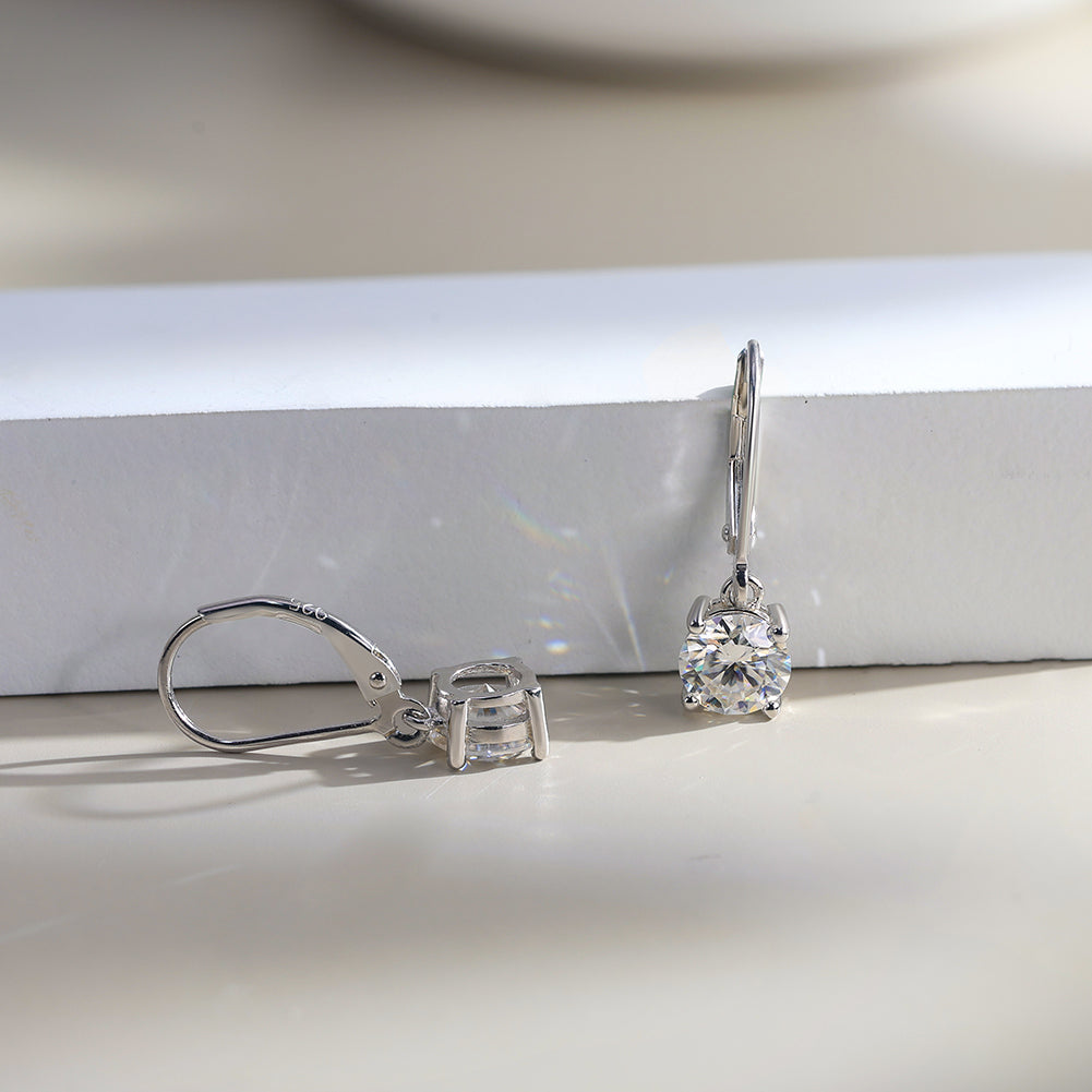 Classic Solitaire Moissanite Huggies Earrings