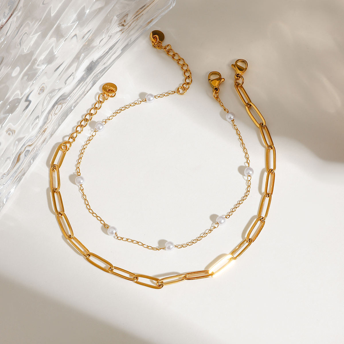 Pearl Tide Layered Anklet