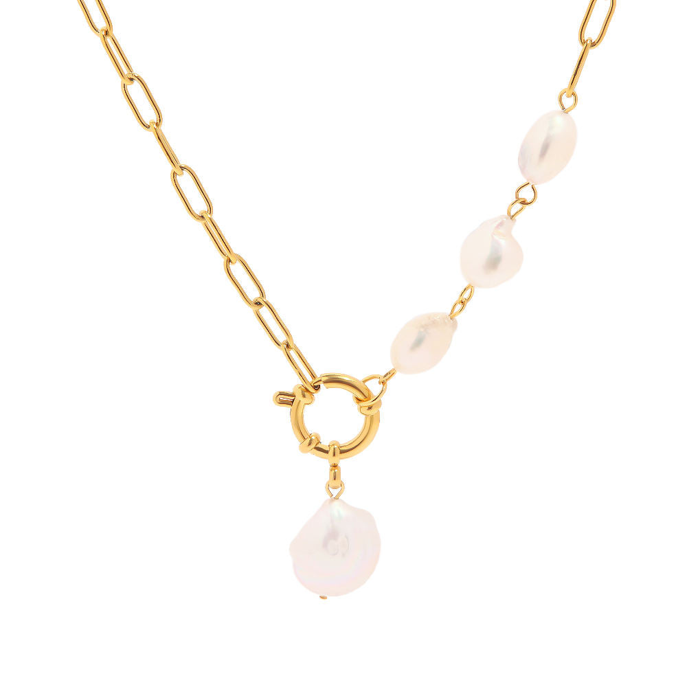 Opal Pearl Chain Necklace