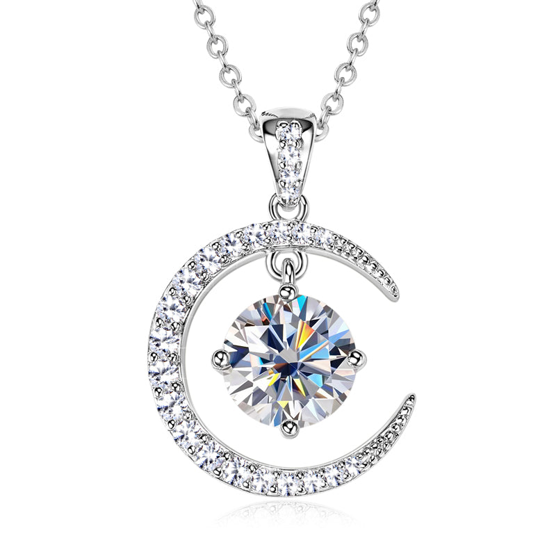 Layluna 2CT Moissanite Crescent Necklace