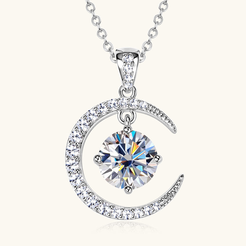 Layluna 2CT Moissanite Crescent Necklace