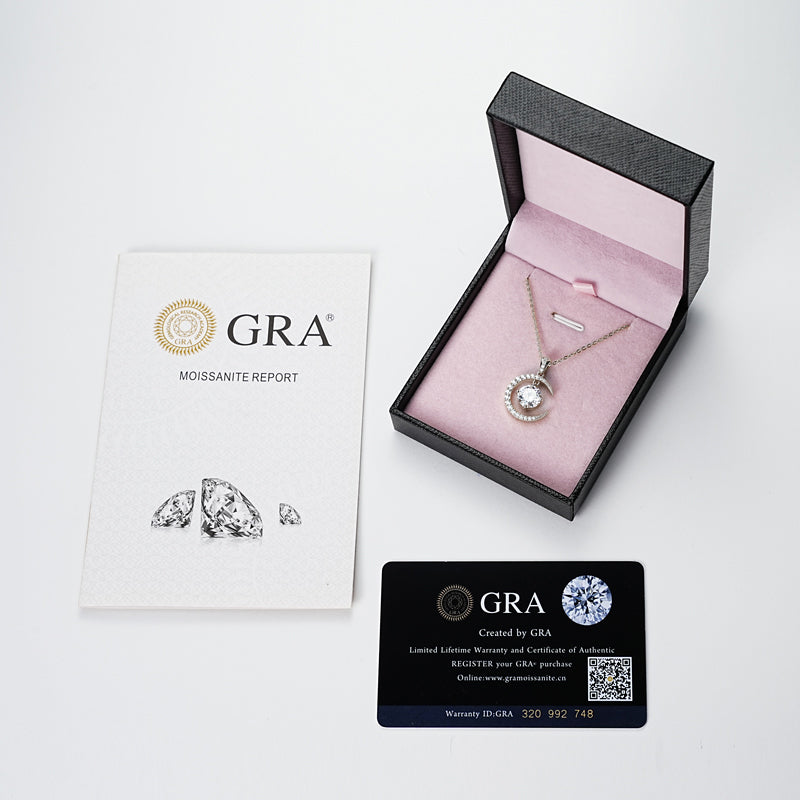 Layluna 2CT Moissanite Crescent Necklace