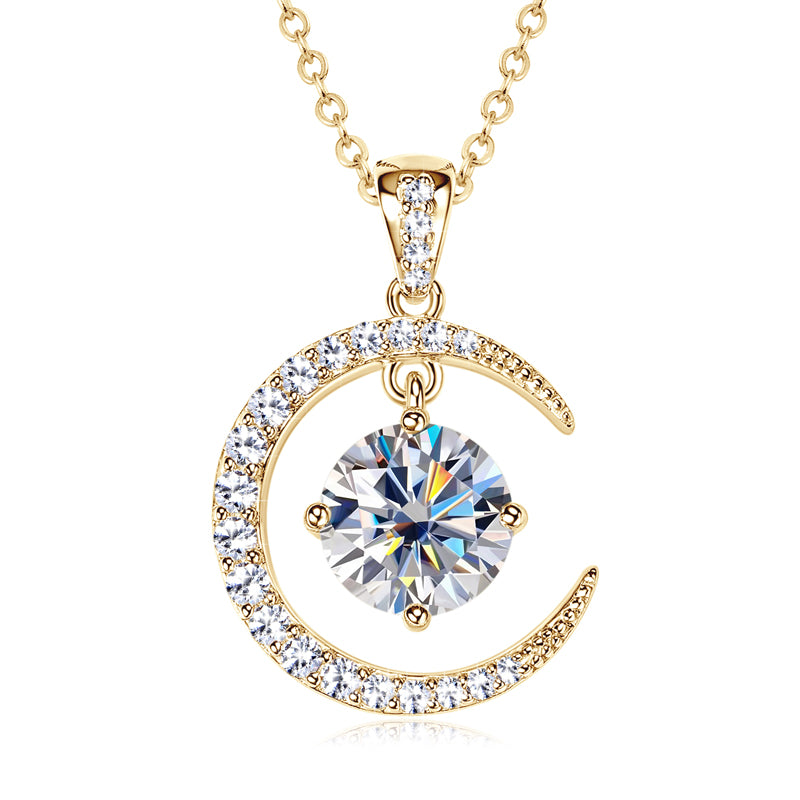 Layluna 2CT Moissanite Crescent Necklace