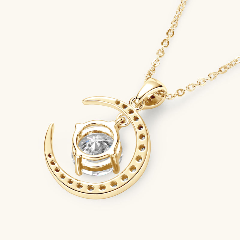 Layluna 2CT Moissanite Crescent Necklace
