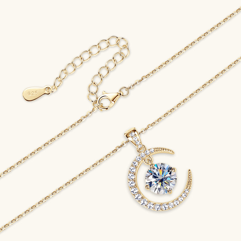 Layluna 2CT Moissanite Crescent Necklace