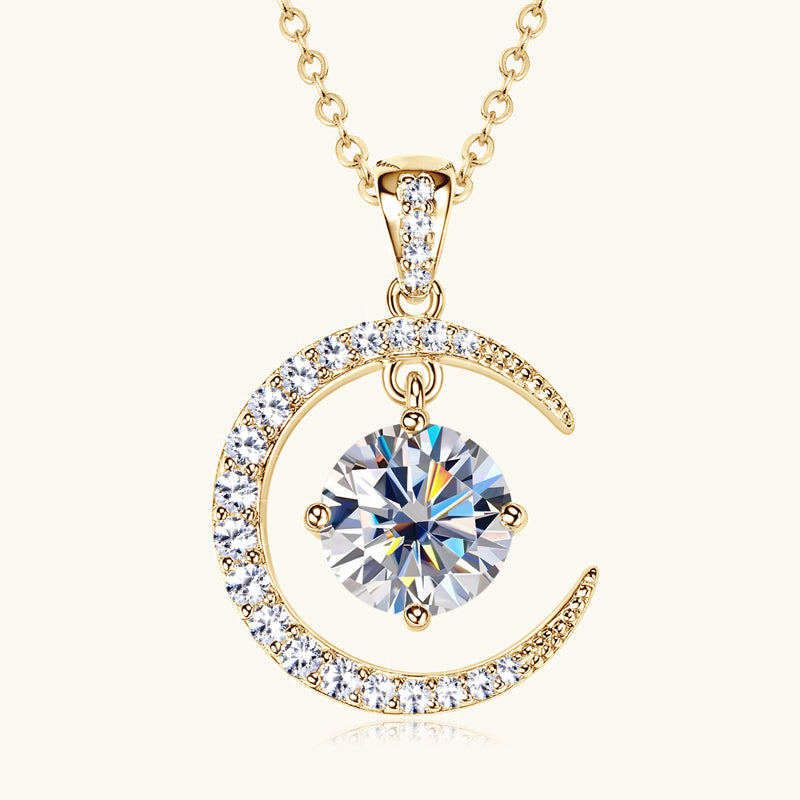 Layluna 2CT Moissanite Crescent Necklace