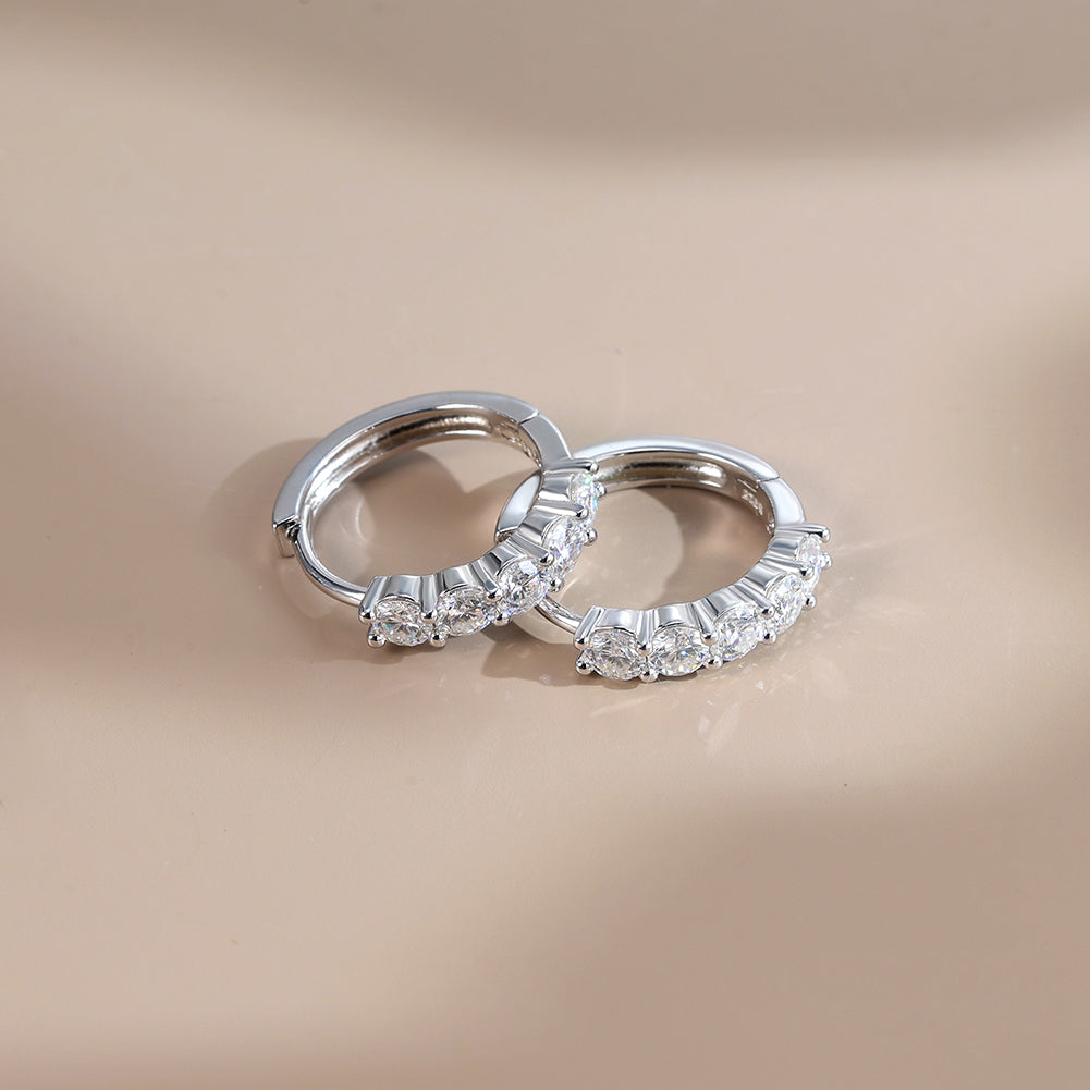Everyday Wave Moissanite Huggies Earrings