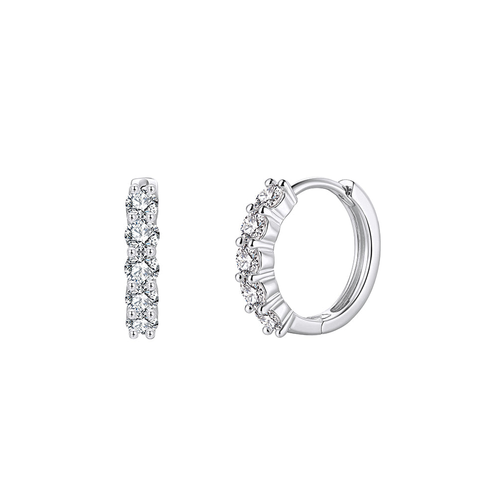 Everyday Wave Moissanite Huggies Earrings